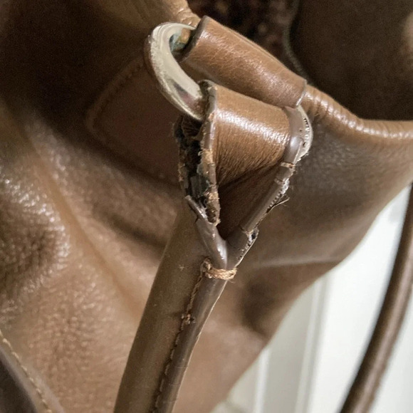 Mila Paoli Brown Leather Handbag Silver Hardware - Picture 3 of 15